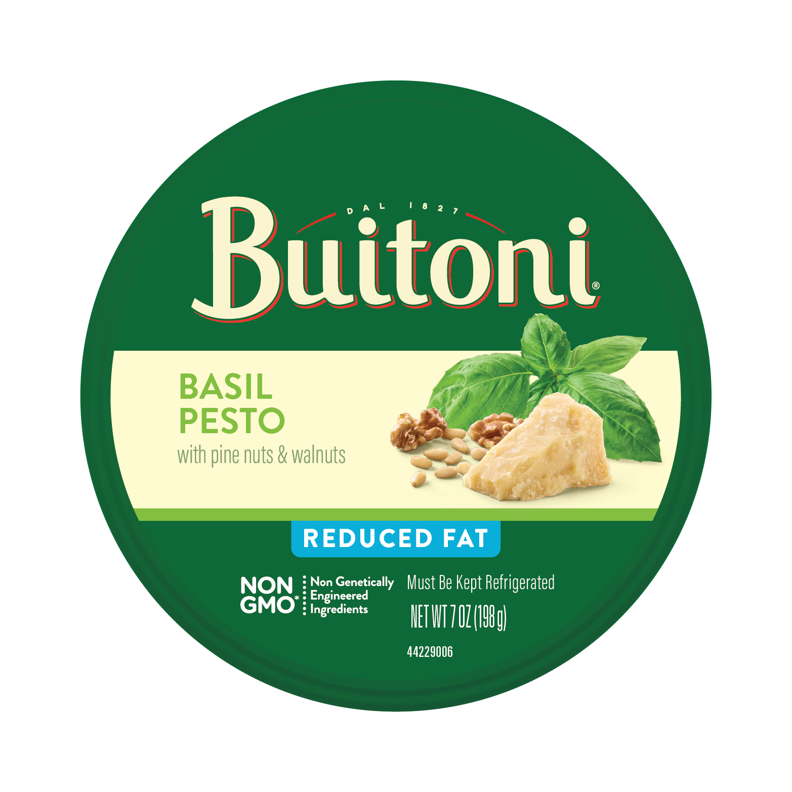 Reduced Fat Basil Pesto – 7 oz. Packaging.