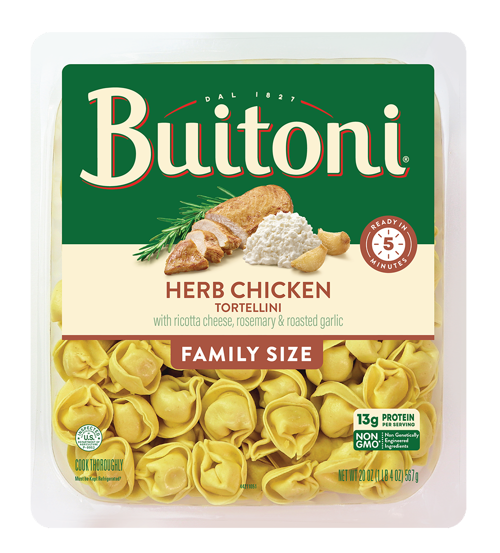 Herb Chicken Tortellini – 20 oz. Family Size Packaging.