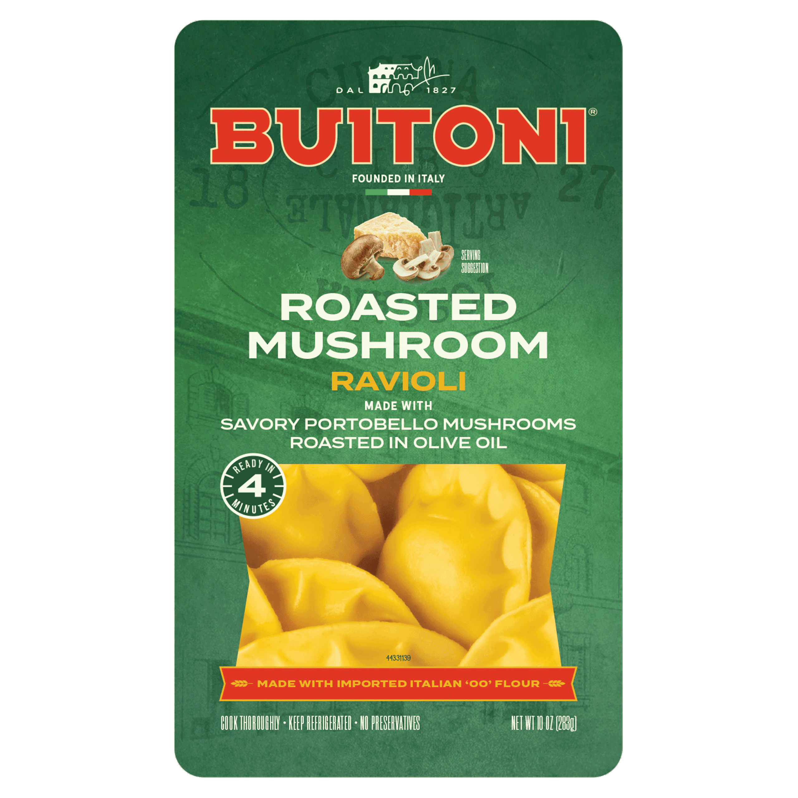 Mushroom Ravioli – 10 oz. Packaging.