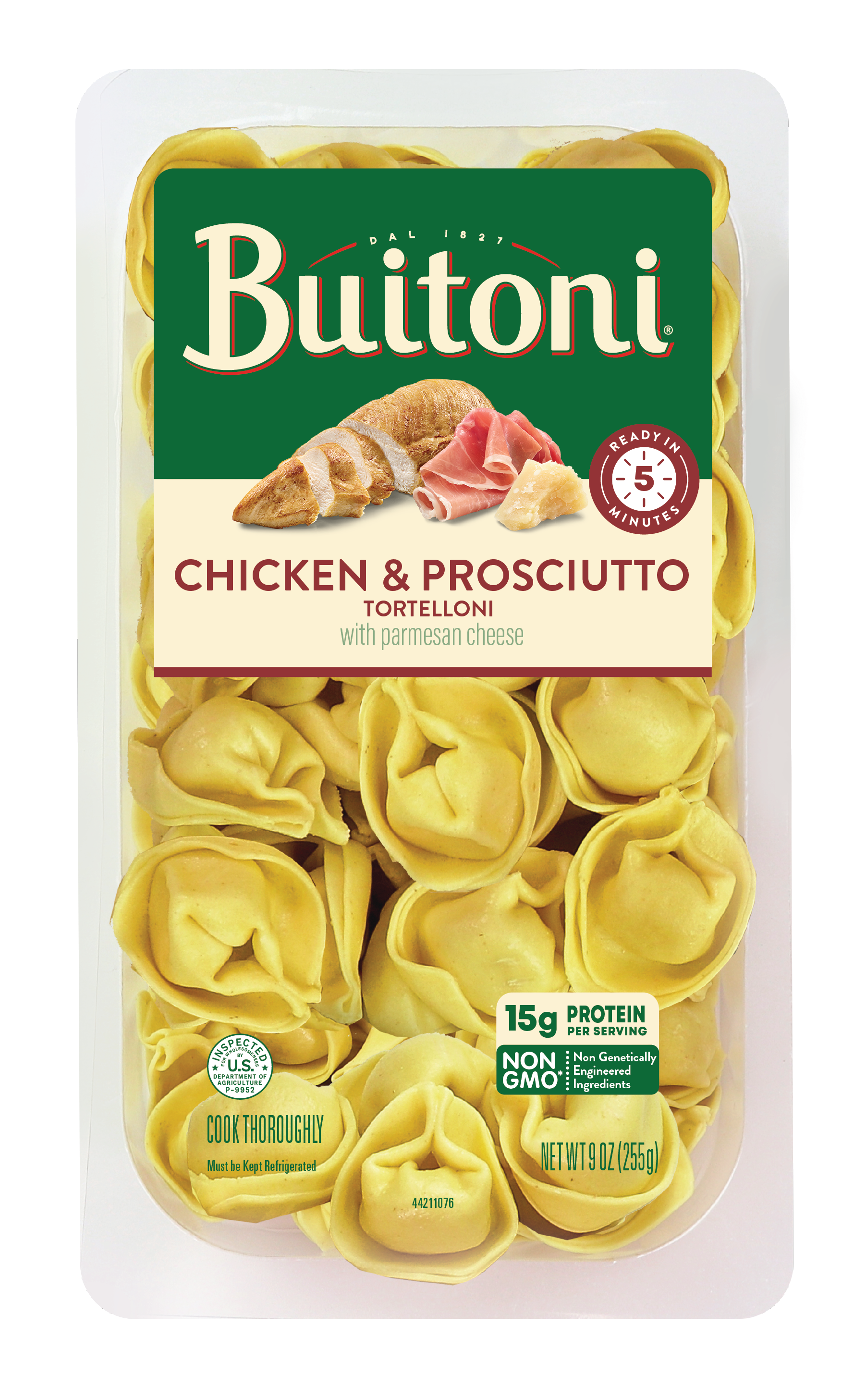 Chicken & Prosciutto Tortelloni – 9 oz. Packaging.